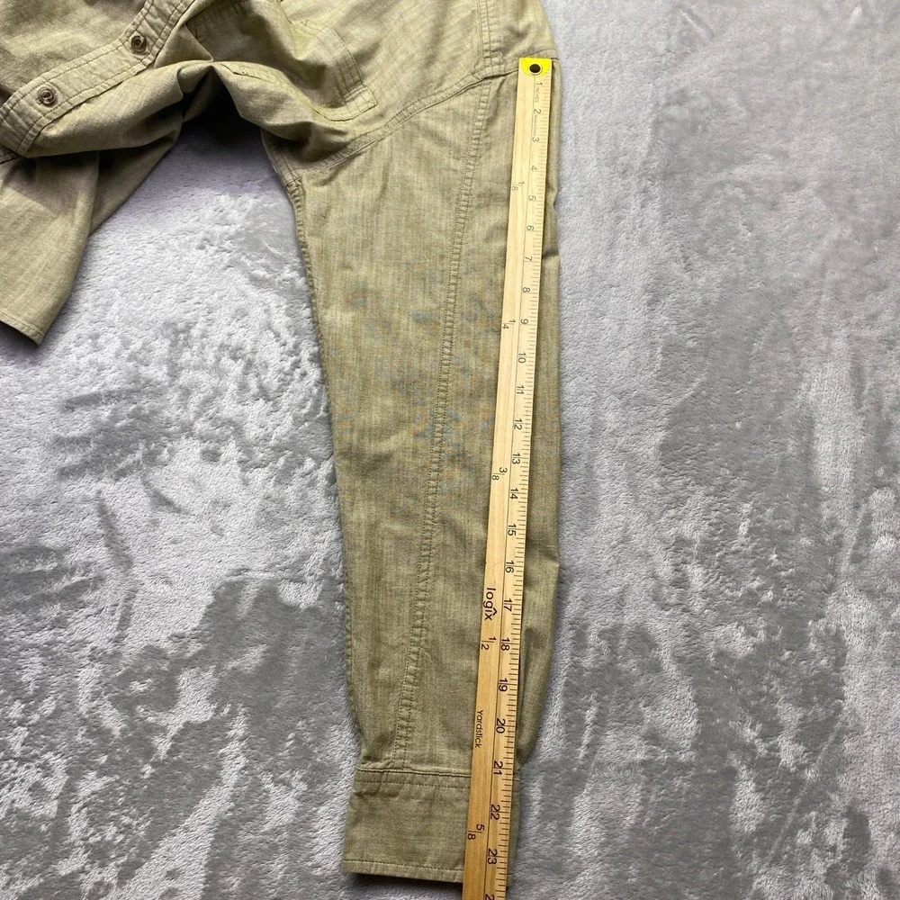 The‎ North Face Mens Long Sleeve Button Down Shirt Olive Khaki Green Sz M Grunge